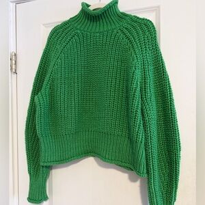 H&M Vibrant Green Cowl Neck Sweater